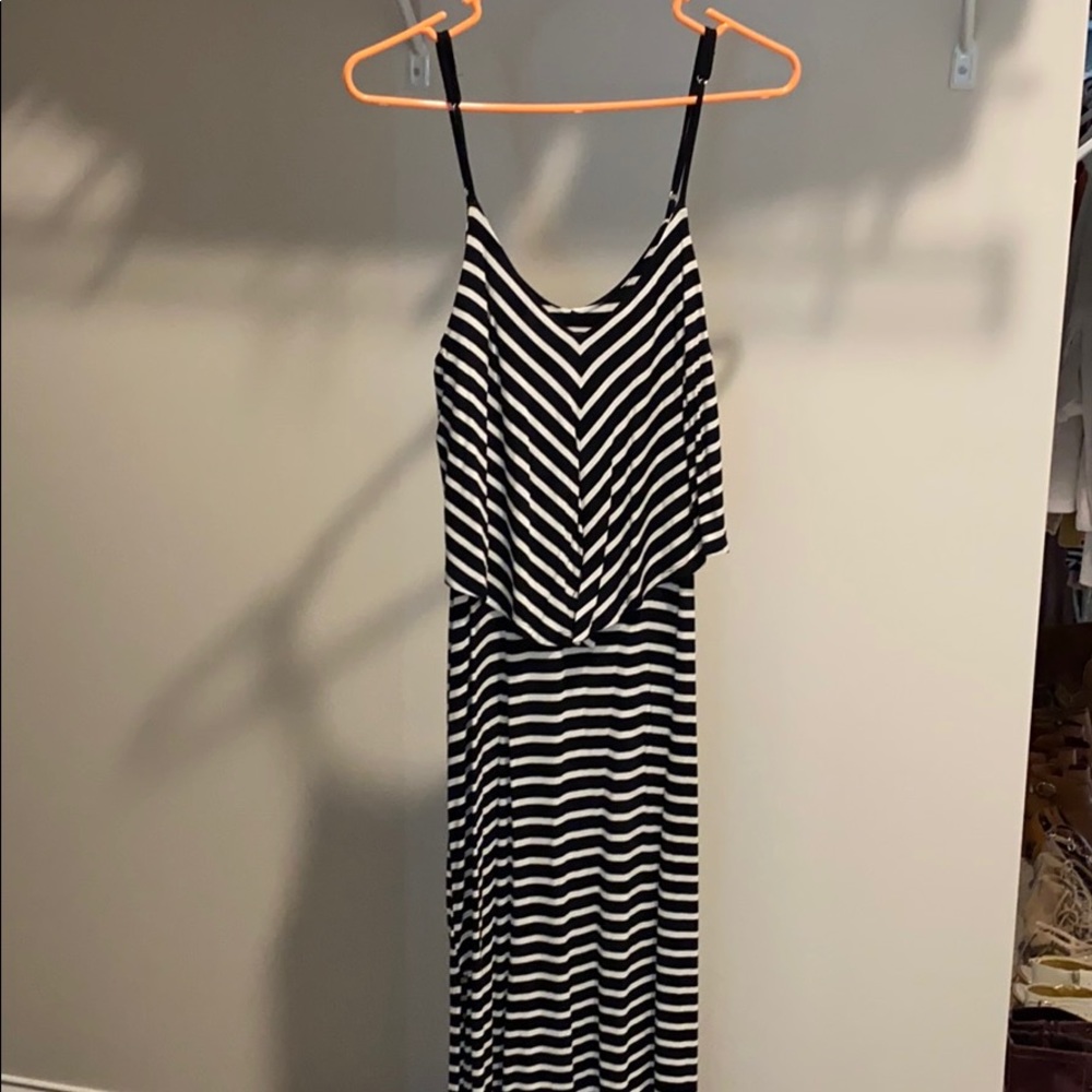 Black/white stripe maxi